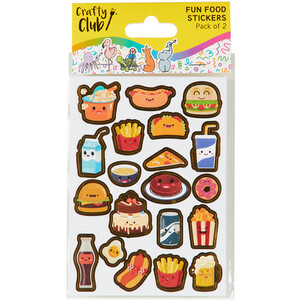 Pack of 2 Fun Food Stickers by Crafty Club