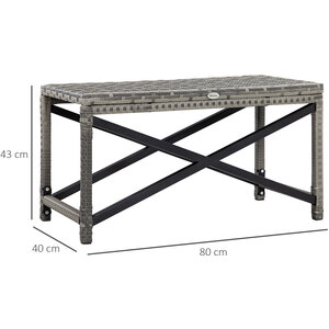 Outsunny Garden Coffee Table - Grey-'X' bar by Outsunny
