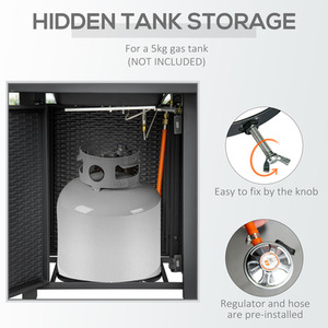 Outsunny Rattan-style 40,000 BTU Propane Gas Fire Pit Table with Cover by Outsunny