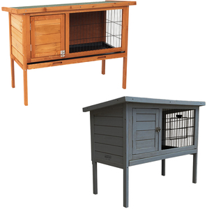 FSC Wooden Raised Pet Hutch Guinea Cage Run Cleaning Tray - Light Brown by Charles Bentley