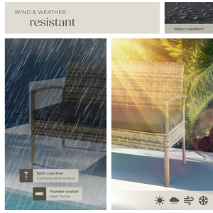 Sparta Rattan Garden Furniture Set - Nature by tectake