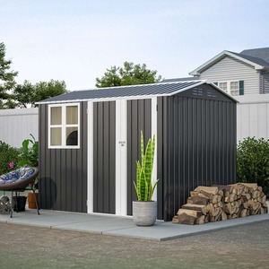 BIRCHTREE Garden Shed with Window - Anthracite / 8x6ft by BIRCHTREE