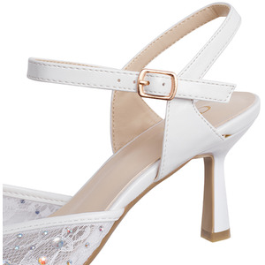 Heels Elegant Slingback Rhinestone Pointed Toe by Livingandhome