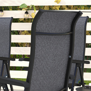 Outsunny Outdoor Rattan Folding Chair Set of 4 with Adjustable Back - Grey by Outsunny