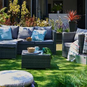 5-Seater Canonbury Rattan Sofa Set - Grey