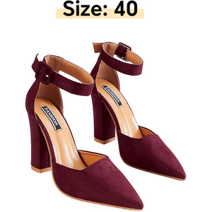 Pointed Toe Ankle Strap Heels by komore