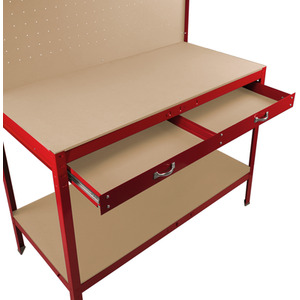 Workbench with Pegboard, Drawer and Light - Red by Monster Racking