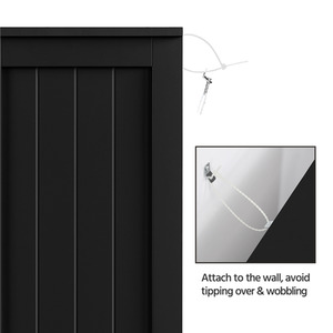 Yaheetech Bathroom Floor Cabinet with 4 Drawers and Cupboard - Black by Yaheetech