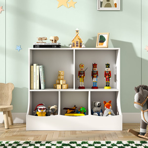 2-Tier Open Style Toy Storage Organizer with Bookcase by Livingandhome