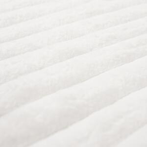 Faux Fur Thick Rib Throw - White by OHS