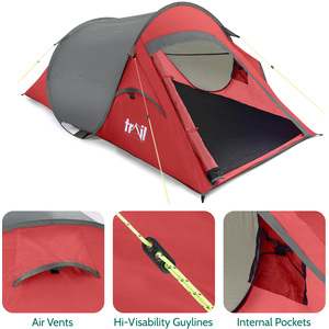 2 Person Pop Up Tent - Red by Trail