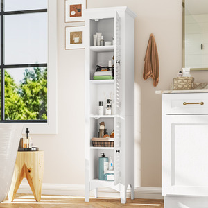 160cm Bathroom Floor Cabinet - White by GAINOOM