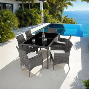 Rattan Garden Furniture Set 61 With Protective Cover by tectake