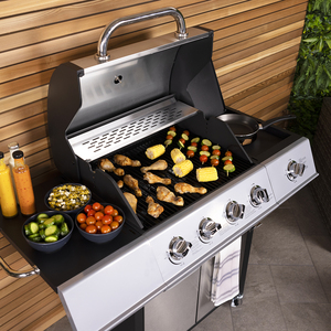 Melbourne 4 Burner Premium Gas BBQ - Silver by Charles Bentley