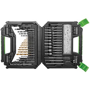 MYLEK 128 Piece Drill Bit And Screwdriver Accessory Set with Carry Case - Black by Mylek