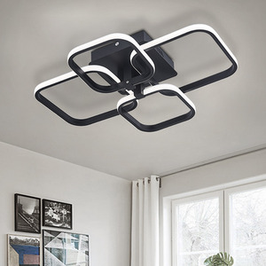 Multi-Square Chandelier Ceiling Light (Black Frame) - Black / 60W by Livingandhome