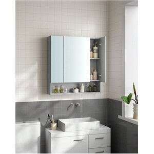 VASAGLE Bathroom Mirror Cabinet - Grey by VASAGLE