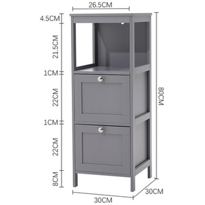 Compact Wooden Bathroom Cabinet with Drawers by Livingandhome