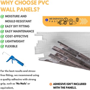 3D Wall Panels (96x48 cm) PVC Cladding Panel Rock Stone Effect by NOVECRAFTO