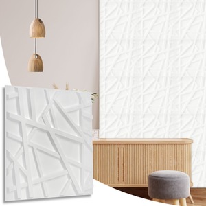 3D Wall Panels (50x50 cm) PVC Cladding Panel in Geometric Line Design by NOVECRAFTO