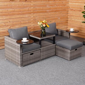 New Hampshire Transformer Patio Set - Grey by Malay