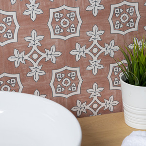 Quadrostyle PALMA IN RED EARTH Wall Tile and Furniture Vinyl Stickers by Quadrostyle