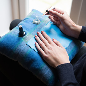 Manicure Cushion Nail Pillow Blue Tweed - Blue Tweed by CRAGGI