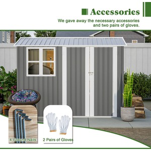 BIRCHTREE Garden Shed with Window - Grey / 8x6ft by BIRCHTREE