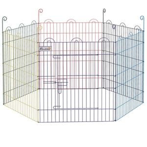 Pet Playpen Crate with Six Panels - Red / 120cm by PawHut