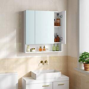 VASAGLE Bathroom Mirror Cabinet - White by VASAGLE