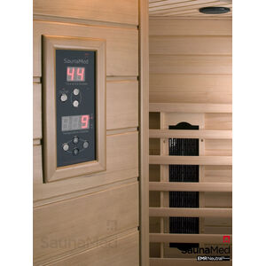 3 Person Indoor Classic Hemlock FAR Infrared Sauna EMR Neutral - Brown by SaunaMed