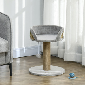 Pawhut Cat Tree Tower with Scratching Posts and Dangling Ball Perch - Grey by Pawhut