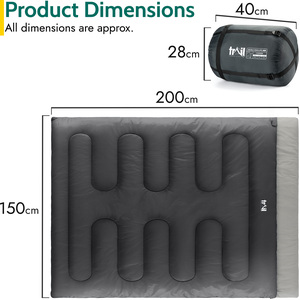 Double 250 GSM Envelope Sleeping Bag - Charcoal by Trail