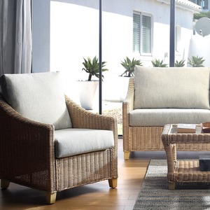 Dijon Rattan Conservatory Cane Chair in Pebble - Neutral by Desser