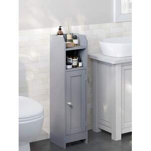 Slim Bathroom Storage Cabinet with two Shelves - Grey by VASAGLE
