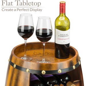 Wooden Barrel Wine 14 Bottle Holder - Brown by Christow