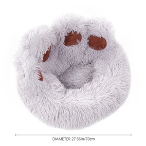 Cozy Bear Paw-Shaped Plush Dog Bed Cat Bed by Livingandhome
