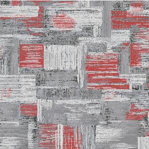 Comfort Abstract Wallpaper Brushed Distressed Effect Contemporary - Red, Grey by Comfort