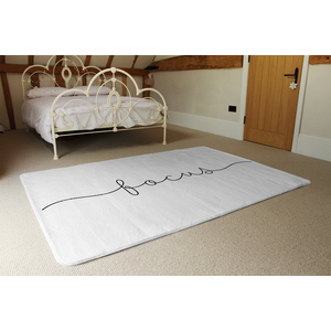 Text Focus Designer Rug - White / 230cm by NA