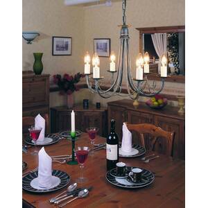 Minster 6 Light Chandelier Black, Gold Finish, E14 - Black