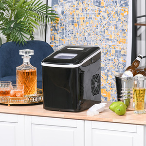HOMCOM Portable Ice Maker with Automatic Cleaning - Black by HOMCOM