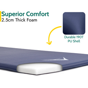 Single Self Inflate Mat with Pillow 2.5cm - Blue by Trail