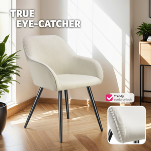 Dining Chair Scandi - Padded Boucle Cover, High Backrest by tectake