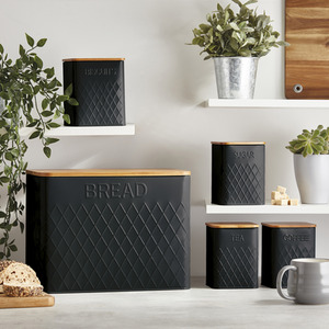 5 Piece Kitchen Set with Bamboo Lids - Black by Cooks Professional