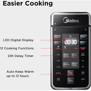 Midea Multifunctional Pressure Cooker with Non-Stick Inner Pot - Black by Midea