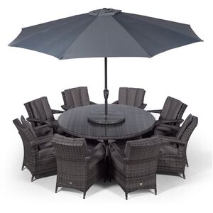 Arizona Round Rattan Patio Dining Set - Grey / 11 by Giardino