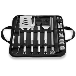 20 Piece with Storage Case BBQ Tools Set - Silver by VonHaus