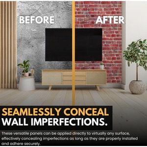 3D Wall Panels (96x48 cm) PVC Cladding Panel Retro Brick Effect by NOVECRAFTO