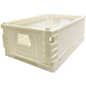 Pack of 3 My Home Ribbed Folding Crates - Blue and White by My Home