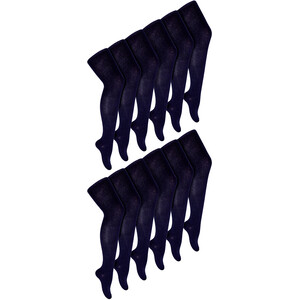 12 Pair Soft Comfy Plain Opaque School Uniform Tights by Sock Snob